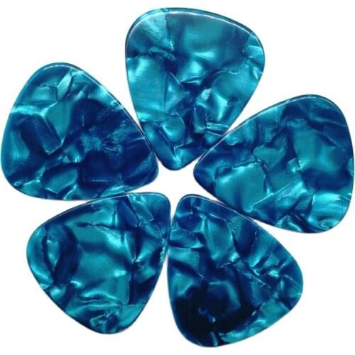 Premimum Quality Pearl Light Blue Guitar Picks Celluloid Sky Blue Guitar Plectrum 0.46mm~1.5mm