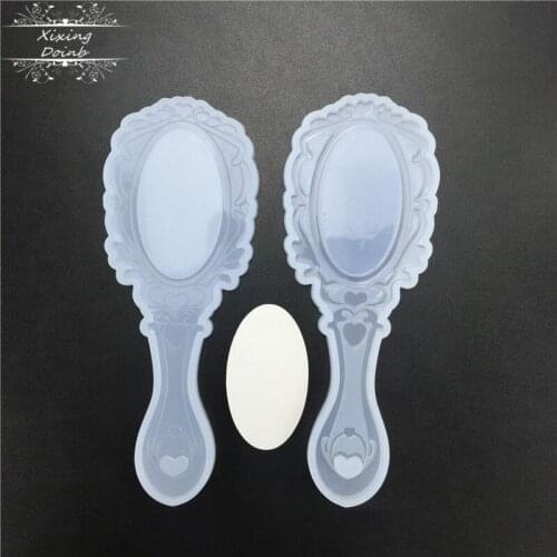 DIY crystal drop glue retro mirror shape resin mold silicone mold cake decoration tool hand craft jewelry decoration tool
