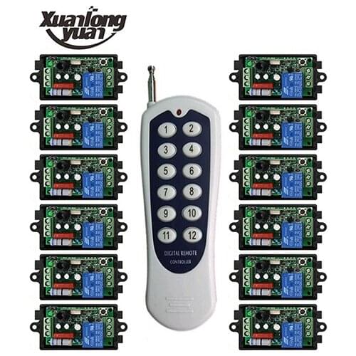 Xuanlongyua 1000M Long Range AC220V 1CH Remote Control Light Switch Relay Output Radio Receiver Module+Transmitter Garage Door