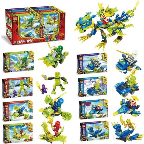 Ninja Series 4 in 1 Chariot Assembled Building Blocks Mini Childrens Educational Toys anime figure