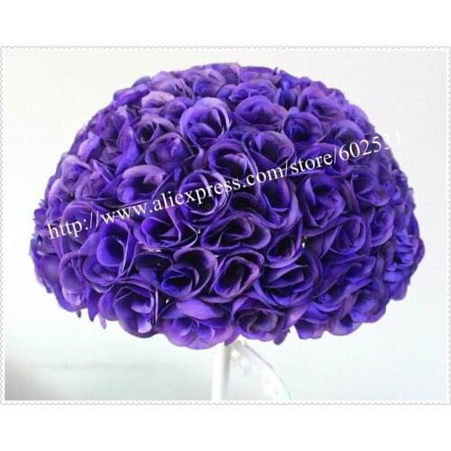 SPR Free shipping-40cm wedding silk kissing ball purple-plastic inner pomander kissing ball