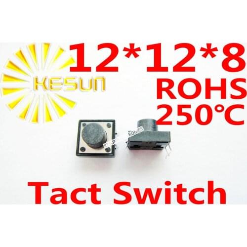 500PCS DIP 12X12X8MM Tactile Tact Push Button Micro Switch Momentary ROHS