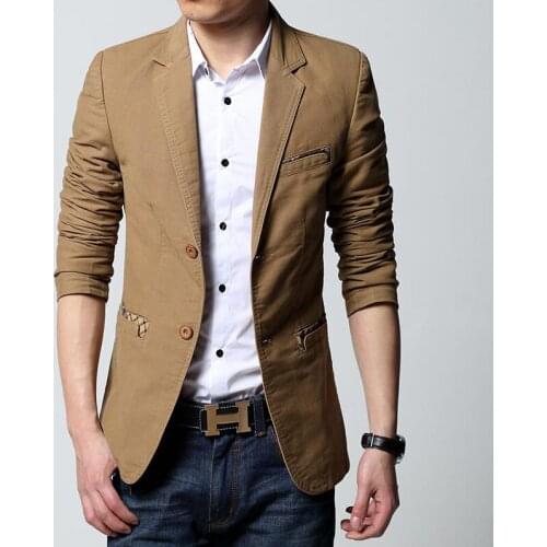 Spring new mens casual suits korean Slim small suit mens jacket cotton coat blazer men khaki black brown large size M - 6XL