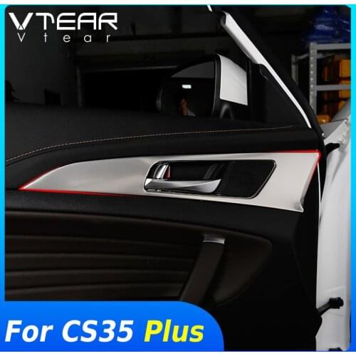 Vtear interior Car decoration inner handle Mouldings cover For Changan CS35 Plus door bowl Trim styling frame accessories parts