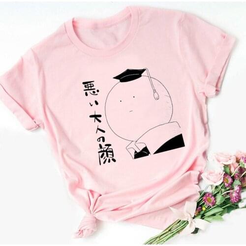 Japanese Anime Assassination Classroom Pink T-Shirt Women Funny Cartoon Harajuku Tshirt Unisex Fashion Short Sleeve Tops Tee