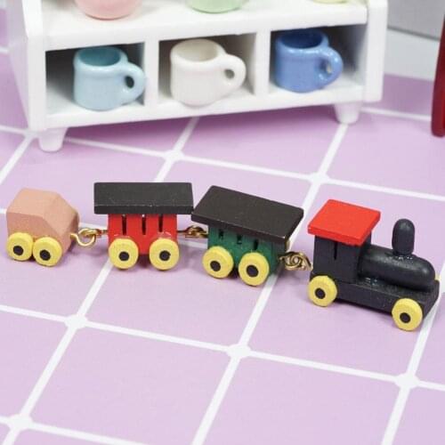1:12 Dollhouse Miniature Furniture Wooden Color Small Kids Toy DIY Doll Decoration Bedroom Accessories Train Model House Sc C5Y4