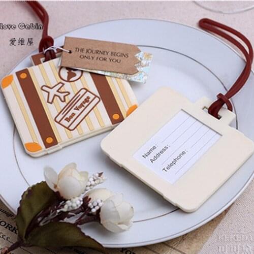 10pcs "Let the Journey Begin" Vintage Suitcase Luggage Tag Destination Wedding Favors&Bridal Shower Gift for guest
