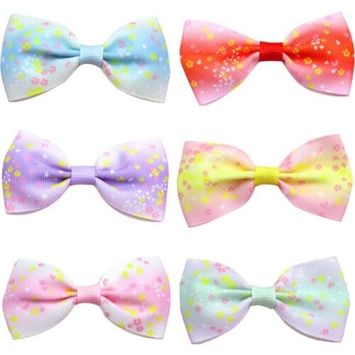 12PCS/LOT Lovely Flowers Strip Ties Only Bows Elastic Bands For Baby Girls Hairpin Clips Pins Scrunchy Kids Hair Accessories New