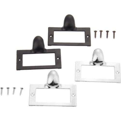 2pcs 58*46mm Label Tag Pulls Tag Frame Label Holder Pull Handle File Name Card Holder For Furniture