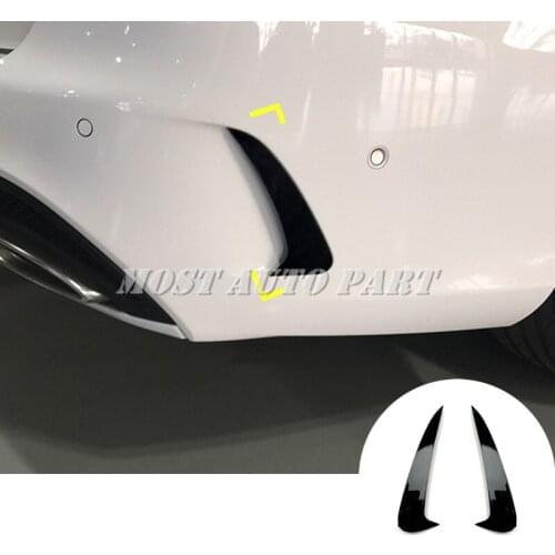 Carbon Fiber Look Black Rear Bumper Spoiler Air Vent Cover For Mercedes Benz C Class T-Model S205 Estate 2014-2021 2pcs