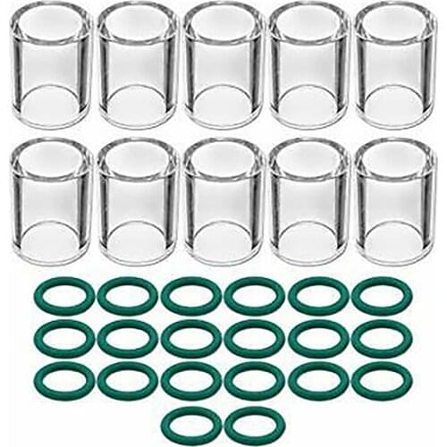 30pcs #10 Pyrex Glass Cup O-ring High Temperature Resistant For SR WP-17/18/26 SR WP- 9/20 TIG Welding Torch Soldering Supplies