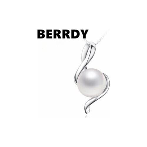 4 color Real Freshwater Pearl Pendant Necklace with Silver Necklace Chain Hot Unique Necklace for Lady Nice Gift