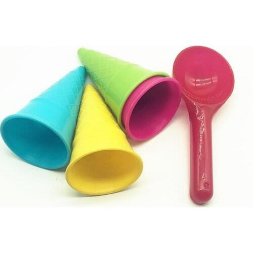 5Pcs/lot Cute Ice Cream Cone Scoop Sets Beach Toys Sand Toy for Kids Children Educational Montessori Summer Play Set Game Gift