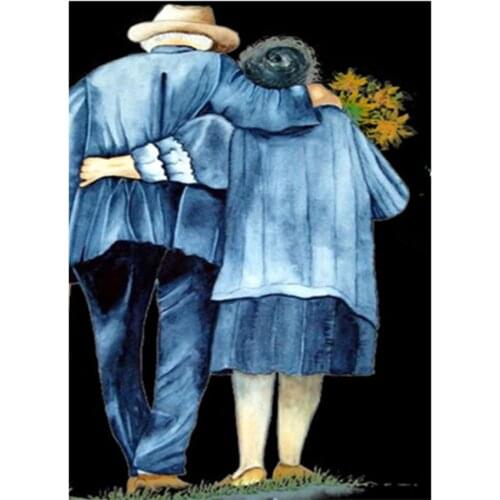 5D DIY Square/Round Diamond Painting Old Couple Mosaic Cross Stitch Embroidery Craft Kit Home Decoration Handmade Gift WG2186