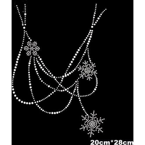 6 piece/lot snowflake Necklace design hotfix panel pressing, heat transfer design iron on motifs spatches, DIY motifs,wholesale