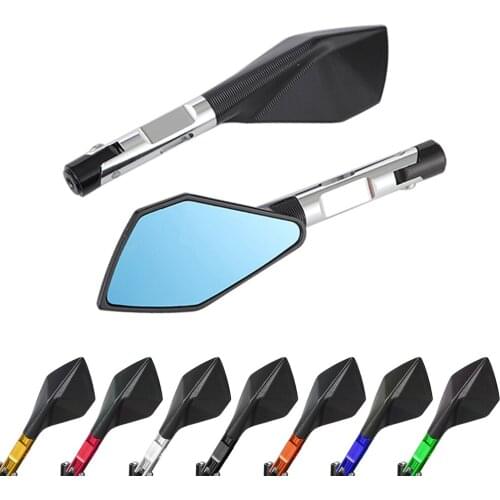 8 10mm universal CNC motorcycle Rear View Rearview mirrors Blue Lens Side Mirror FOR bmw r1200gs bmw s1000r mt10 piaggio zip