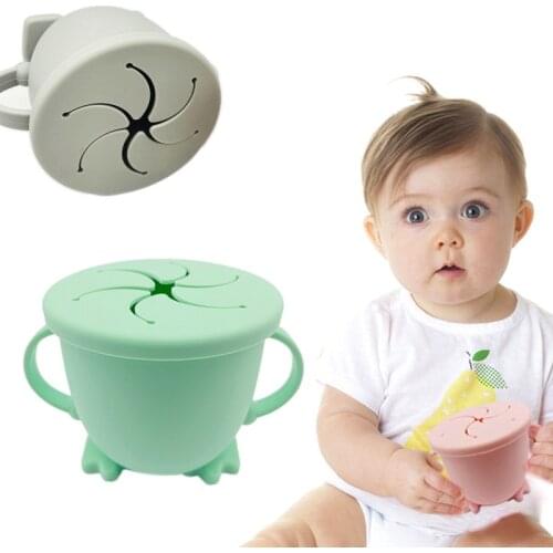 8 Colors BPA Free Silicone Baby Feeding Cup Portable Leakproof Drinkware Sippy Food Storage Cups Snack Container For Kids Eating