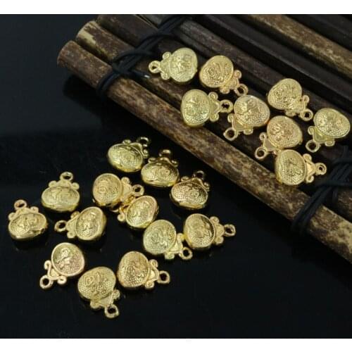Gold-color accessories new fashion fine 10*14mm charms lucky bless spacers beads 5pcs wholesale price jewelry making B2552