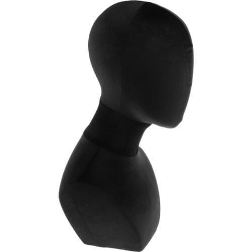 Velvet Head Mannequin Jewelry Display Model for Necklace Scarf Hats Headphones - Freestanding
