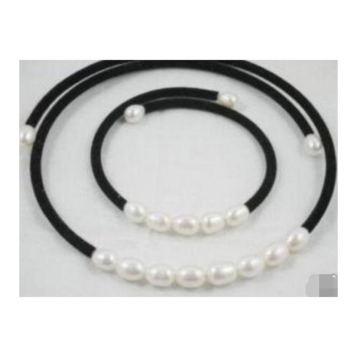 7-8MM White Akoya Cultured Pearl Necklace bracelet
