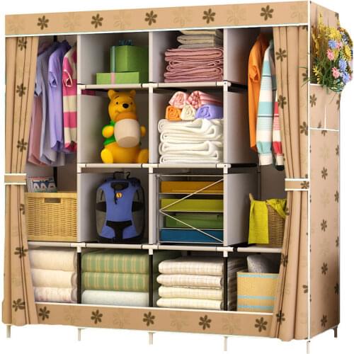 Large Wardrobe Cloth Wardrobe Fabric Closet Clothing Storage Cabinet Dustproof Wardrobe Bedroom Furniture Closet Storage Cubes