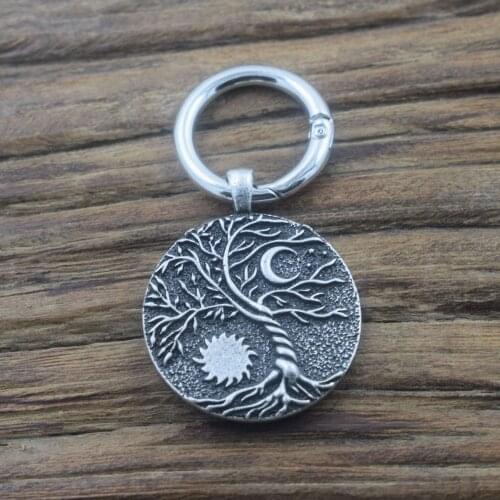SanLan Norse Viking yin yang tree oflife keychain