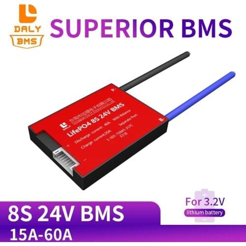 Daly BMS 8S 24V 15A 20A 30A 40A 50A 60A 80A Common port BMS for lithium LiNCM LiFePO4 Battery Pack Dali factory