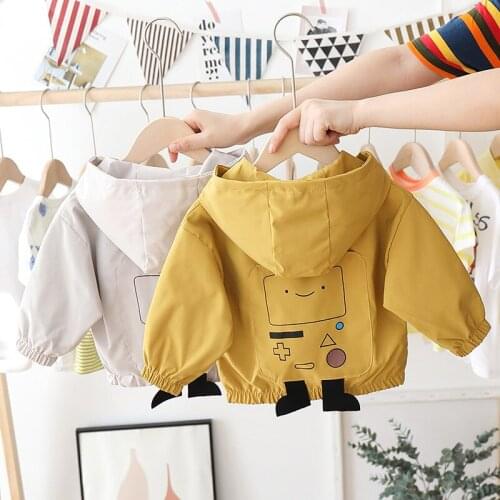 2021 Boys Spring Autumn Coats Kids Jackets Toddler Hooded Windbreaker Children Zipper Outerwear 0-5Y Baby Clothes Coat Toddler