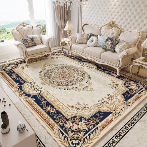 Europe Persian Carpets Living Room Anti-Slip Vintage Rug Home Thicken Floor Rugs Parlor Bedroom Rectangle Mat Large Carpet