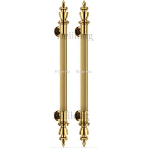 European style antique brass color Main glass door stainless steel glass door pull handles