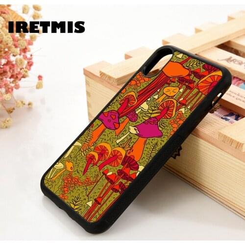 Iretmis 5 5S SE 6 6S TPU Silicone Rubber Phone Case Cover for iPhone 7 8 Plus X Xs 11 12 MINI Pro Max XR Mushrooms in the Forest