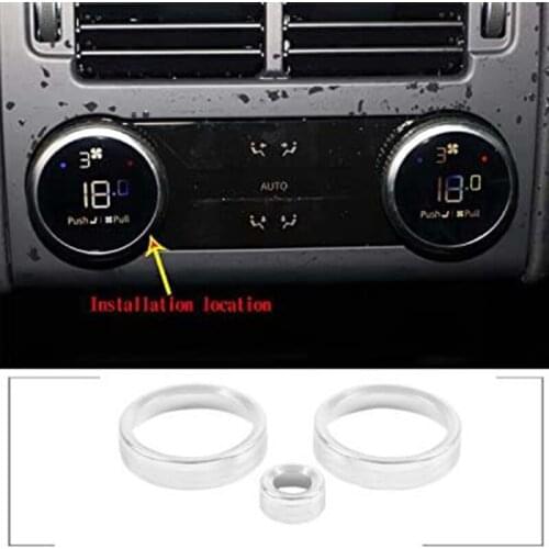 Air Conditioner Knobs Cover Air Conditioner Knob Ring Aluminum Alloy for 2021 Land Rover Discovery 5