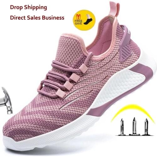 Unisex Safety Shoes Women Steel Toe Shoes Men Work Sneakers Safety Shoes Men Lightweight Work Boots Indestructible Work Shoes