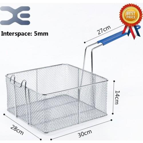 30cm*28cm*14cm Stainless steel fryer screen frame square filter net encrypt colander shaped Frying basket fryers meshed