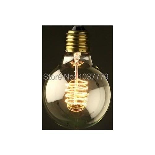 Big globle lamps Free shipping 125mm diameter G125S Squirrel Cage Filament Bulb 1920s reproduction lightbulbs 220V