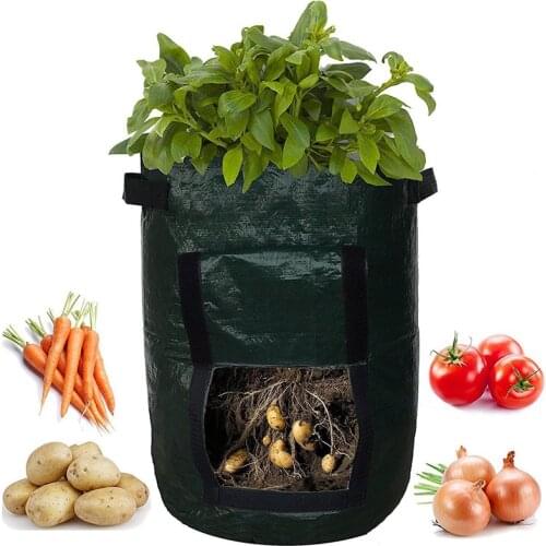 1Pcs Bags Garden Pots Planters Vegetable Planting Bags Grow Bag Farm Home Garden Tool Potato Cultivation Planting Woven Fabric