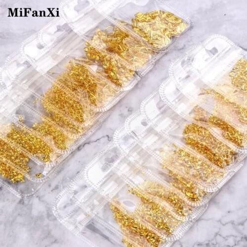 1Pack Nail Art Geometric Shaped Moon Star Feather Sequins Decoration 3D Metal Studs Rivets Manicure Accessories