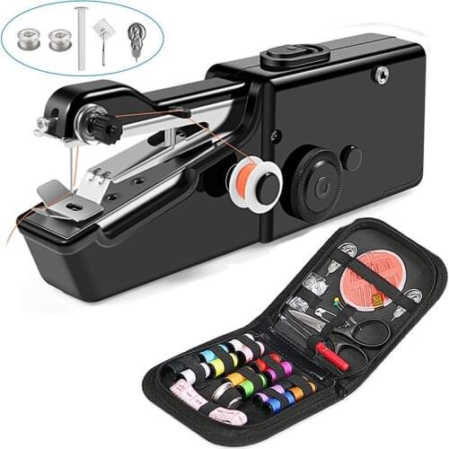Mini Electronic Sewing Machine Hand Sewing Machine Portable Household Quick Stitch Sew Needlework Cordless Clothes Mother Gift