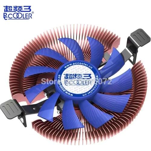 Pccooler Copper heatsink mini silent CPU Cooler fan for HTPC/all-in-one PC/1U server for Intel LGA775/1155/1156 AMD940 AM2/3/4