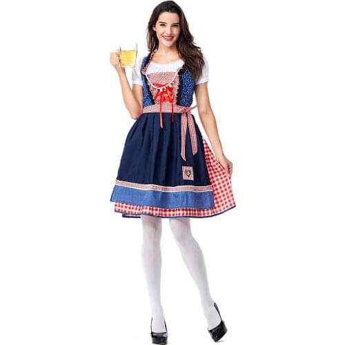 German Oktoberfest Star Embellished Beaded Costumes Festive Party Womens Beer Clothing National Costume Set