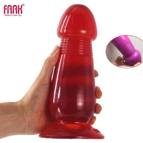 New Red Transparent Mushroom Shaped Butt Plug Big Ass Wide Dildo Sucker Vaginal Flirting Supplies Female Male Orgasm Supplies