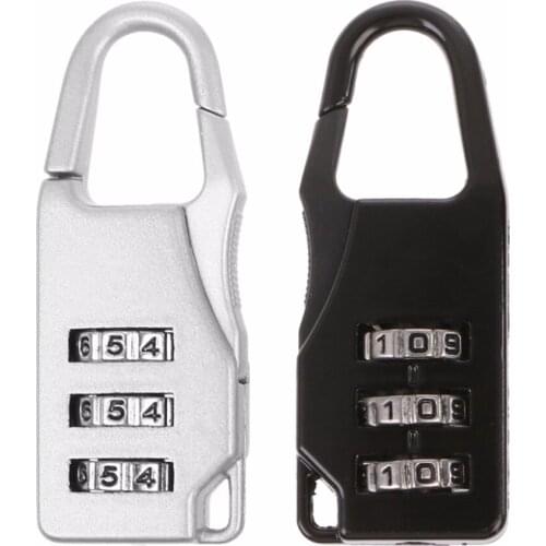 THINKTHENDO New Zinc Alloy Lock Travel Luggage 3 Digit Combination Padlocks Suitcase Security Parts 2.3x5.9cm