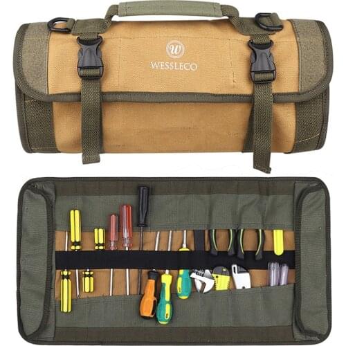 Tactical Tool Roll Organizer 24 Pockets Wrench Roll Organizer Rolling Tool Bag Pouch Storage for Electrician Plumber Carpenter