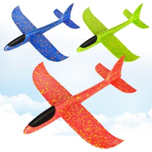 EPP Foam Throwing Flying Airplane Aircraft Hand Launch Free Fly Plane Hand Throw Plane Puzzle Model Toys for Kids 49/37CM