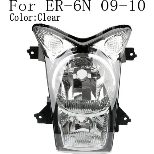 Motorcycle Front Headlight Lamp Assembly For Kawasaki ER-6N 2009-2010 Clear Lens