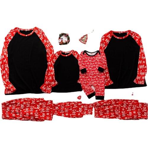 Family Matching Pajama Sets Children Boys Sleepwear Teens Girl Letter Printed Pyjamas Christmas Mother Kids Homewear Baby Romper