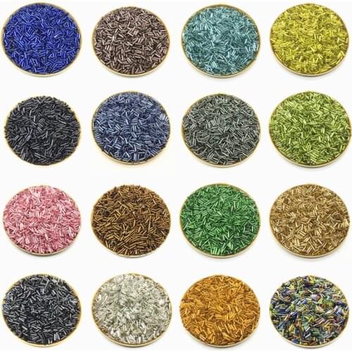 Multi Color Glass Seed Spacer Beads Austria Crystal Long Tube Beads For Jewelry Making DIY