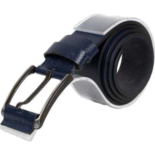 DeepSEA Male Navy Blue Sports Leather Belt Thick Buckle Patent Leather Pants Belt Bright Business Casual 4,5 cm 2004581