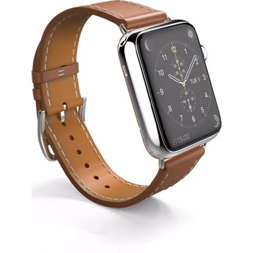 Genuine Leather watchband for iwatch apple watch band strap 38mm 42mm bracelet wrist belt wristband with Classic metal buckle