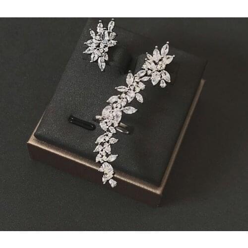 UMGODLY Fashion Silver Color Earrings Asymmetry Spark Branches AAA Cubic Zirconia Earrings Women May New Festival Jewelry